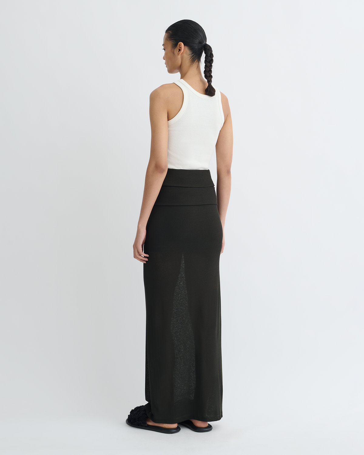 Shanda Draped Mesh Jersey Maxi Skirt - Anthracite | Nanushka