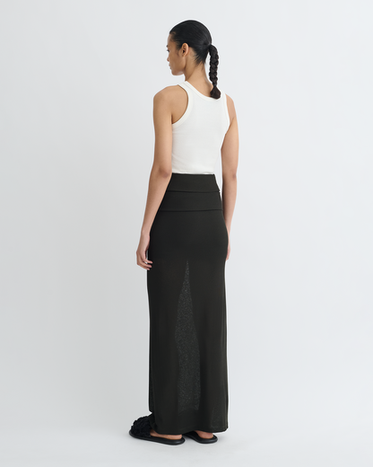 Shanda Draped Mesh Jersey Maxi Skirt - Anthracite | Nanushka