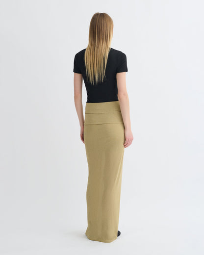 Shanda Draped Mesh Jersey Maxi Skirt - Sand | Nanushka
