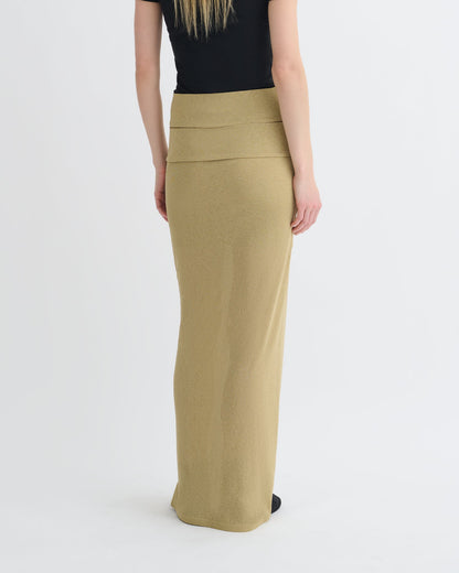Shanda Draped Mesh Jersey Maxi Skirt - Sand | Nanushka