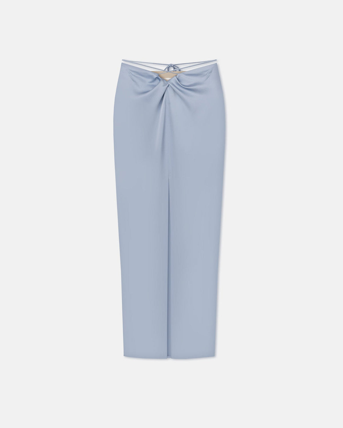 Lianne Draped Slip Satin Midi Skirt - Ice Blue | Nanushka