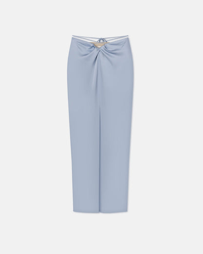 Lianne Draped Slip Satin Midi Skirt - Ice Blue | Nanushka