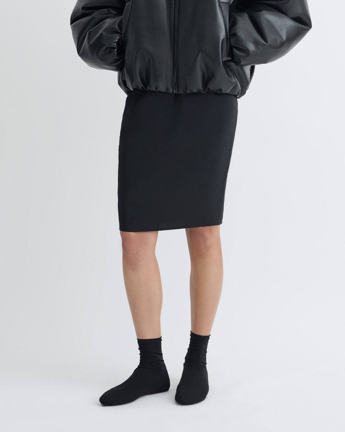 Kaiya Glass Poplin Skirt - Black | Nanushka