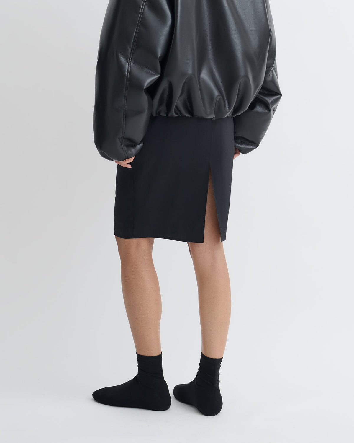 Kaiya Glass Poplin Skirt - Black | Nanushka