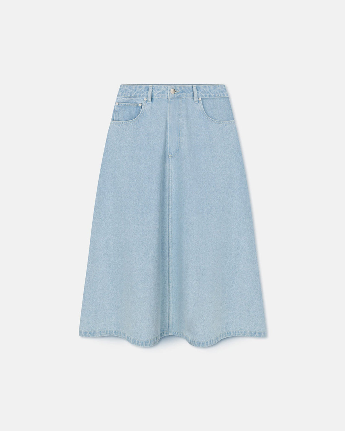Cintia Denim midi skirt - Eco Bleach | Nanushka
