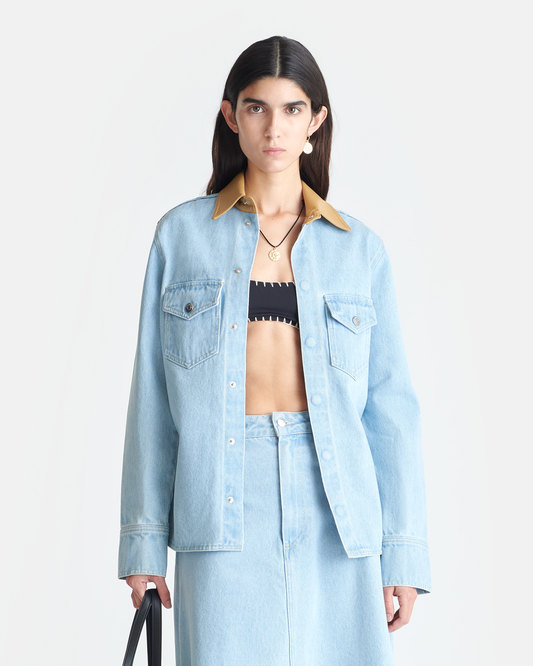 Letisa Denim shirt - Eco Bleach/Hazel | Nanushka
