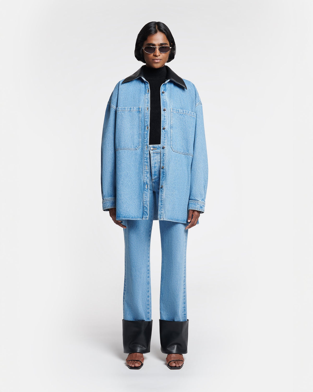 Beaux Denim shirt - Mid Blue | Nanushka