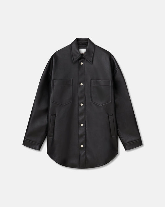 Martin Regenerated leather overshirt - Black | Nanushka