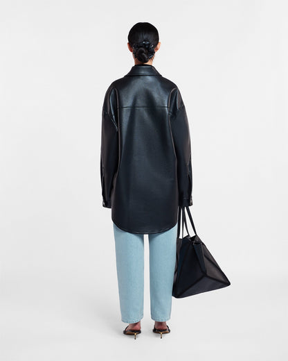 Martin Regenerated leather overshirt - Black | Nanushka
