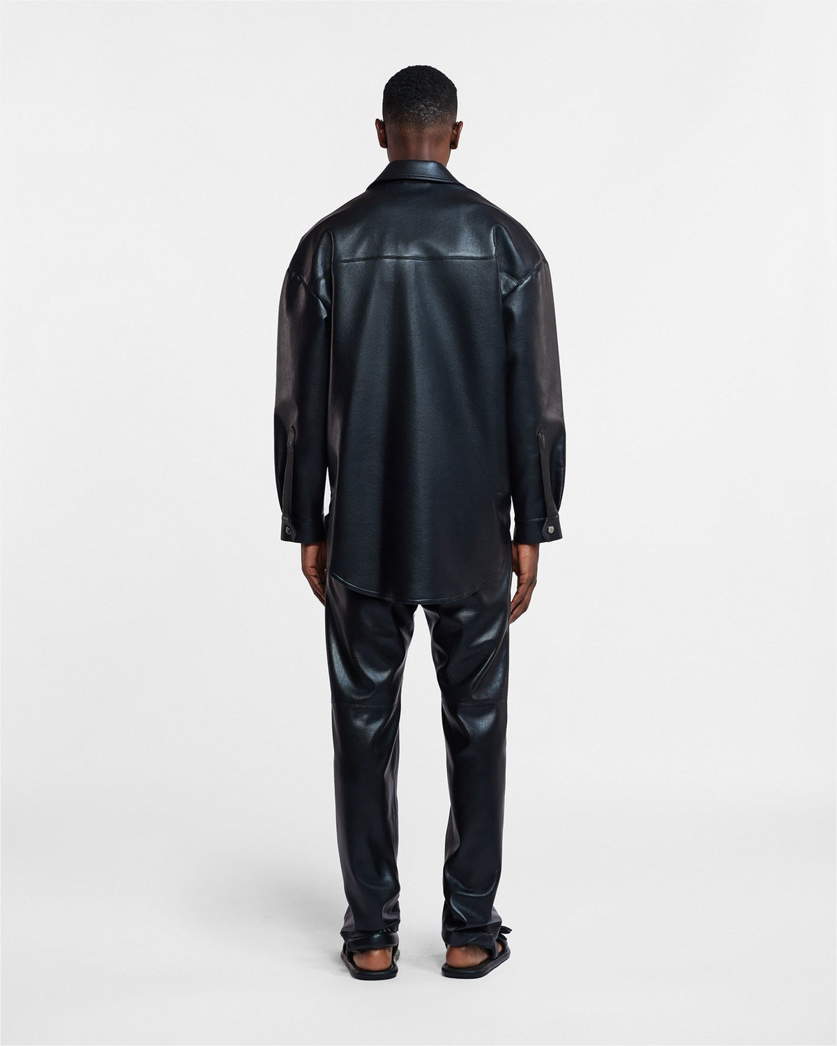 Martin Regenerated leather overshirt - Black | Nanushka