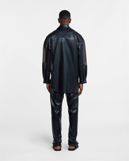 Martin Regenerated leather overshirt - Black | Nanushka