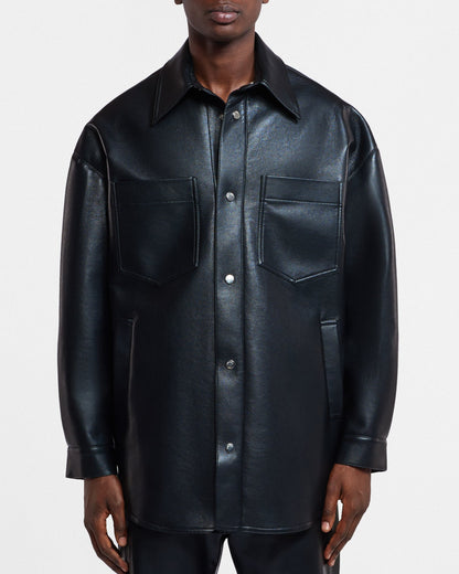 Martin Regenerated leather overshirt - Black | Nanushka
