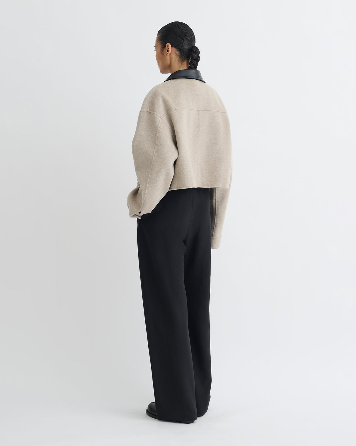 Phebe Cropped jacket - Stone/Black | Nanushka