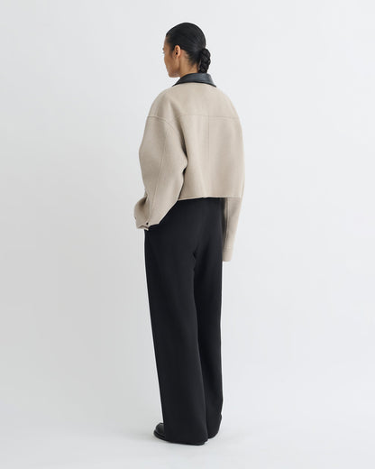 Phebe Cropped jacket - Stone/Black | Nanushka