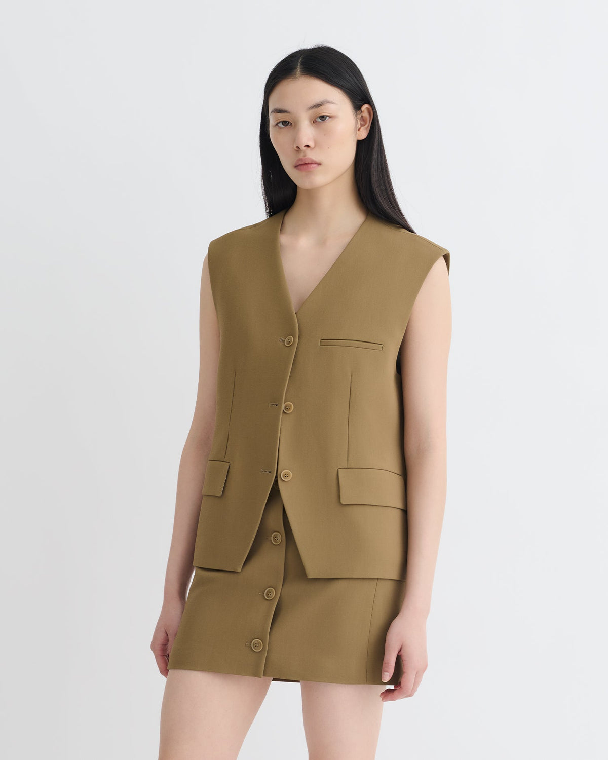 Neymat Tailored Vest - Brown | Nanushka