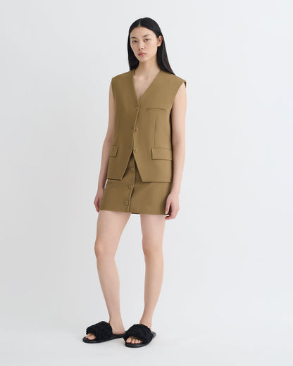 Neymat Tailored Vest - Brown | Nanushka