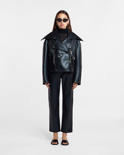 Ado Regenerated leather jacket - Black | Nanushka