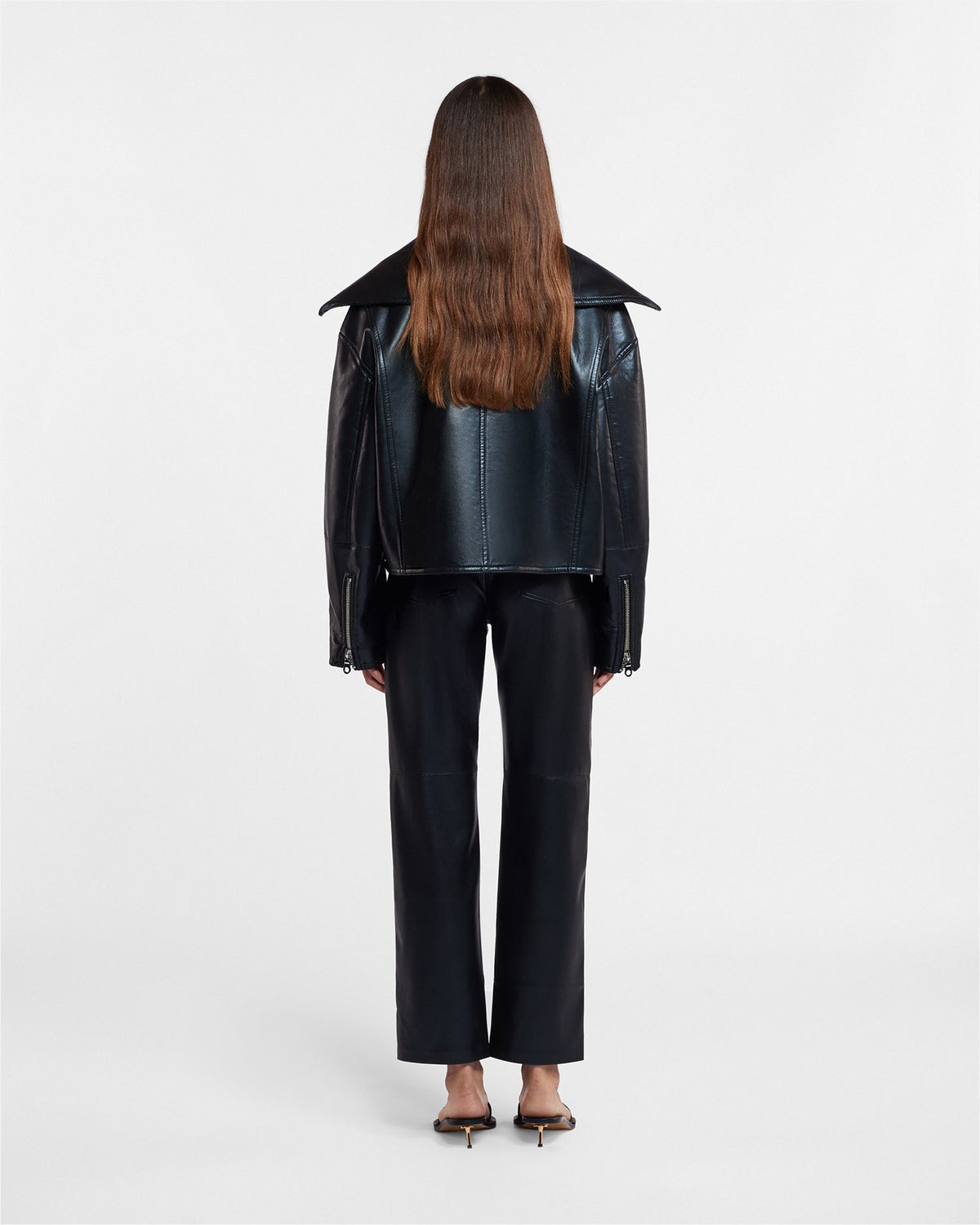 Ado Regenerated leather jacket - Black | Nanushka