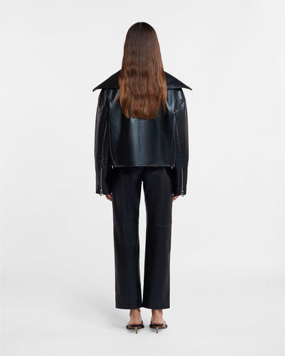 Ado Regenerated leather jacket - Black | Nanushka