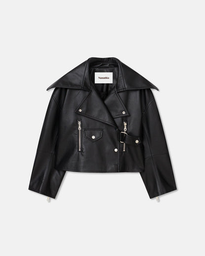 Ado Regenerated leather jacket - Black | Nanushka
