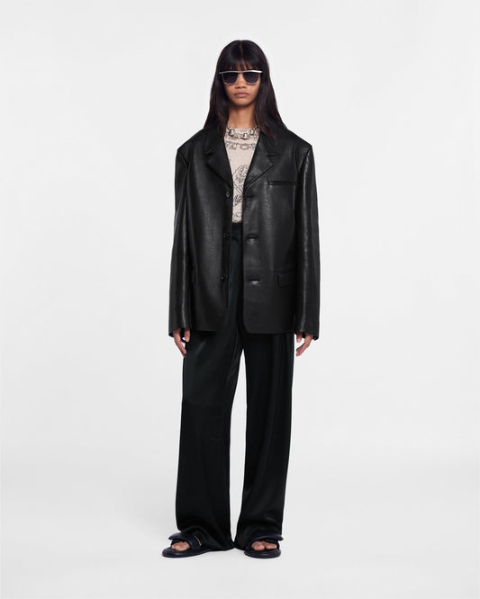 Rox Regenerated leather blazer - Black | Nanushka