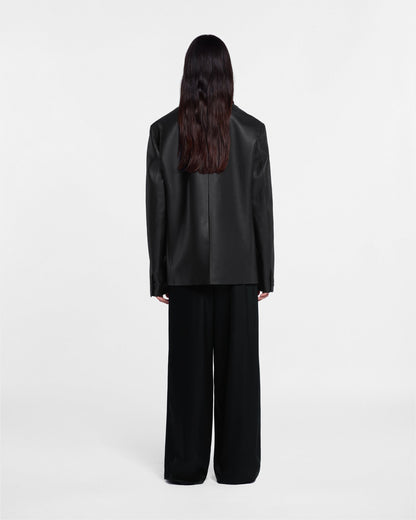 Rox Regenerated leather blazer - Black | Nanushka