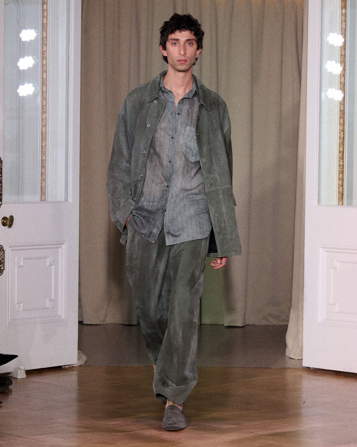 Melesio Suede Jacket - Dark Grey | Nanushka