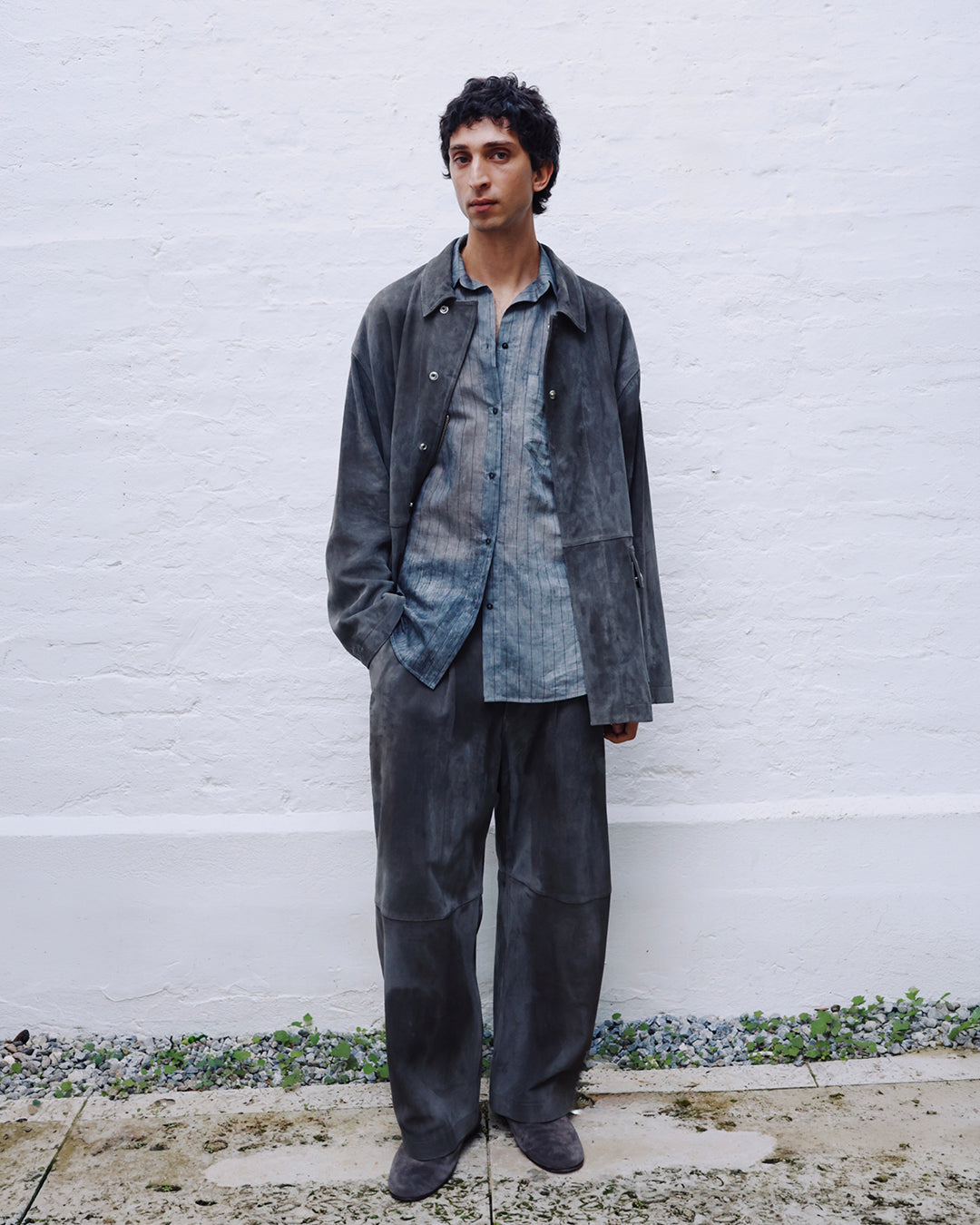 Melesio Suede Jacket - Dark Grey | Nanushka