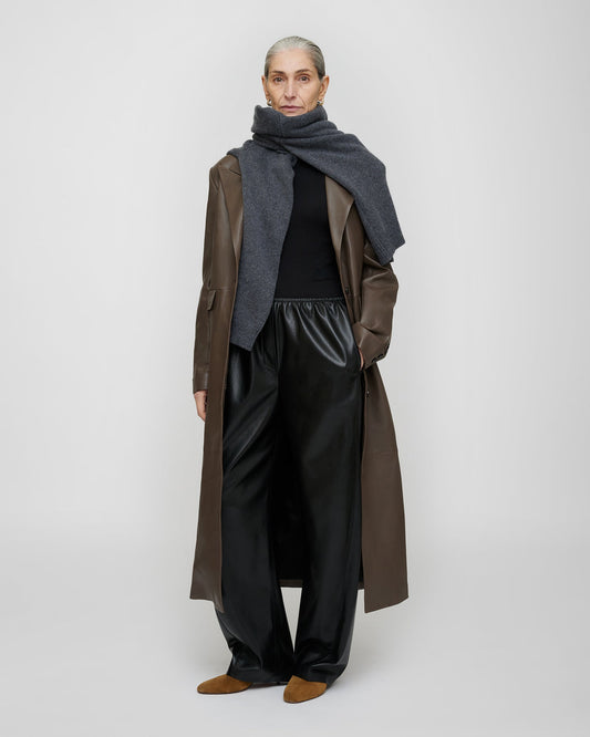 Inderjit Leather jacket - Dark Taupe | Nanushka
