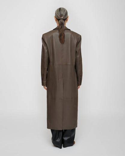 Inderjit Leather jacket - Dark Taupe | Nanushka