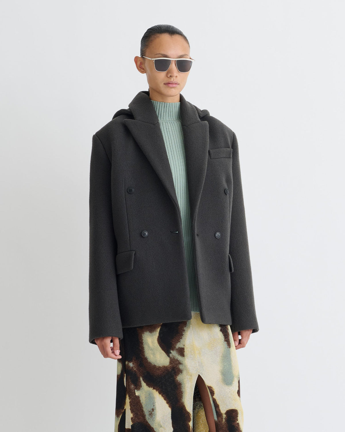 Brione Blazer - Midnight Green | Nanushka