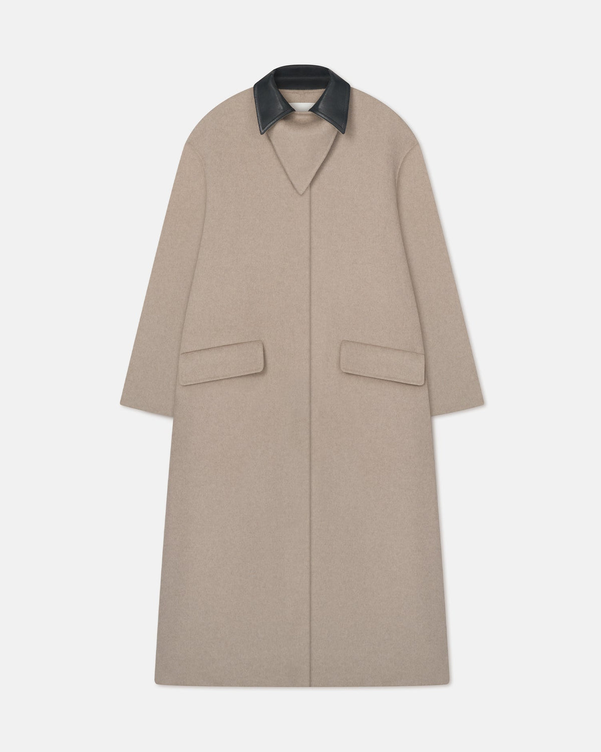 Rowina Regenerated leather coat - Stone/Black | Nanushka