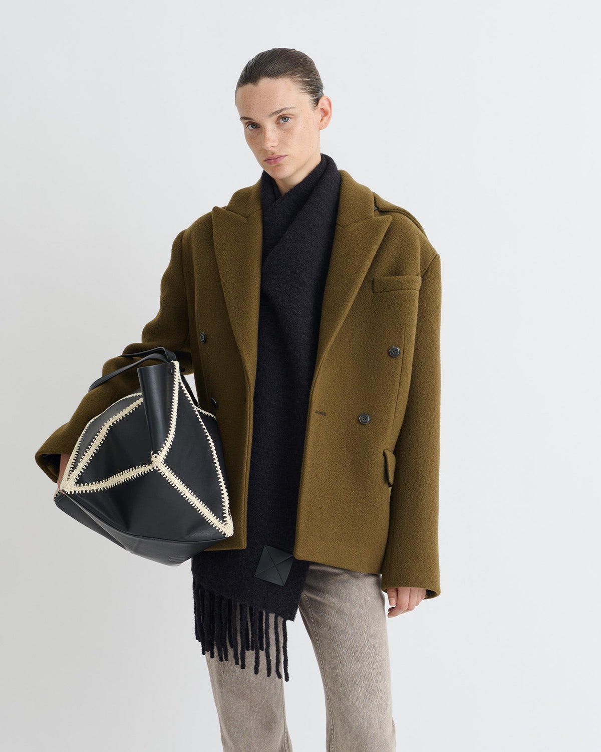 Brione Blazer - Wood | Nanushka