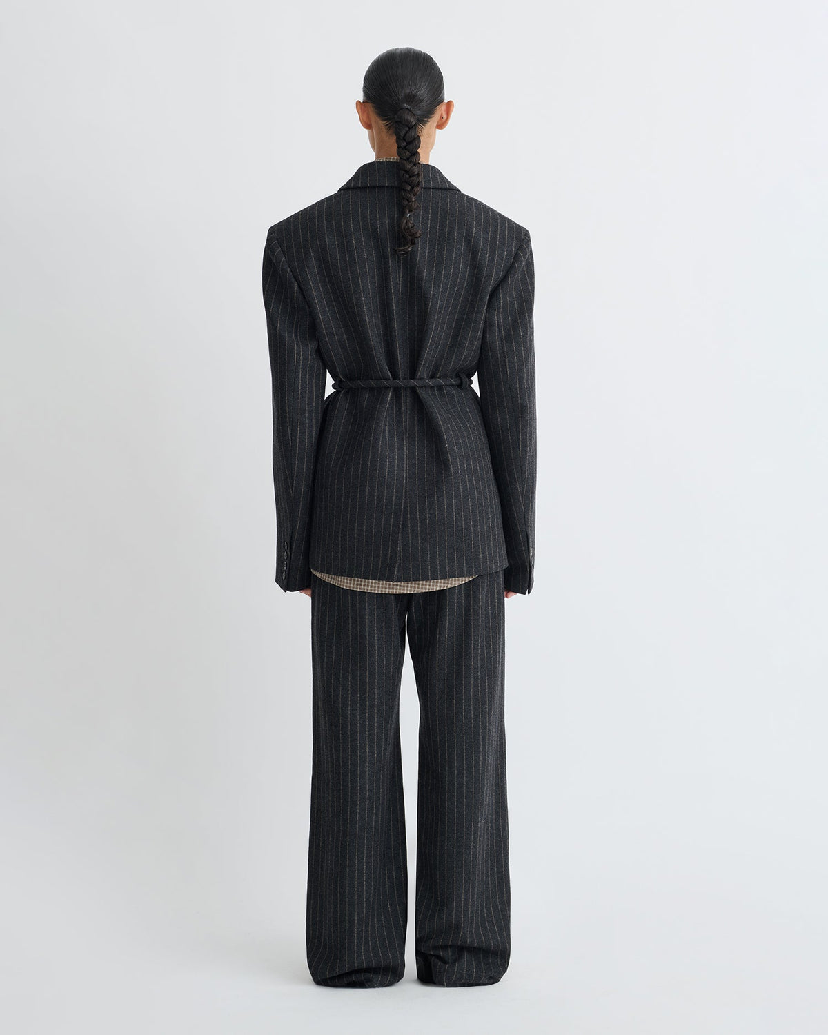 Osono Pinstripe wool blazer - Black/Grey | Nanushka