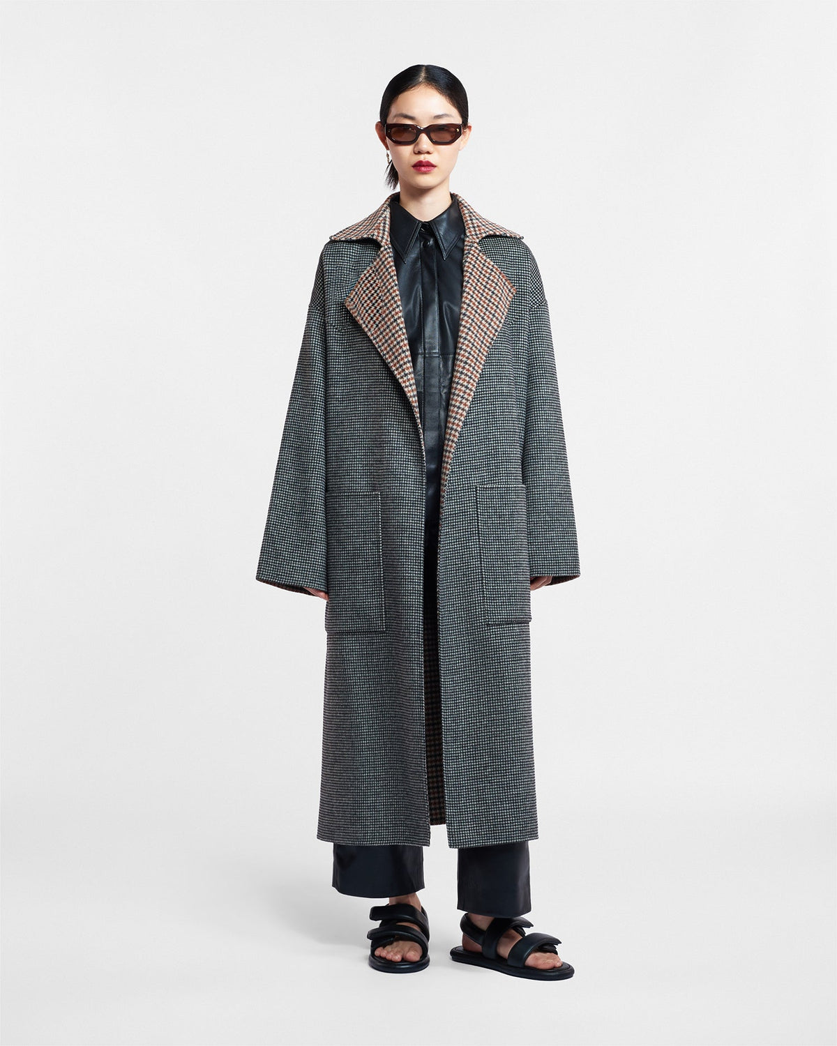 Alamo Reversible robe coat - Reversible Check | Nanushka