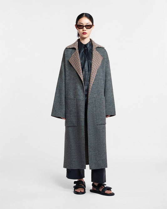 Alamo Reversible robe coat - Reversible Check | Nanushka