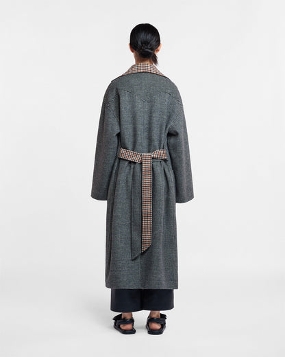 Alamo Reversible robe coat - Reversible Check | Nanushka