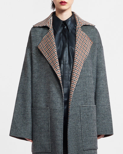 Alamo Reversible robe coat - Reversible Check | Nanushka
