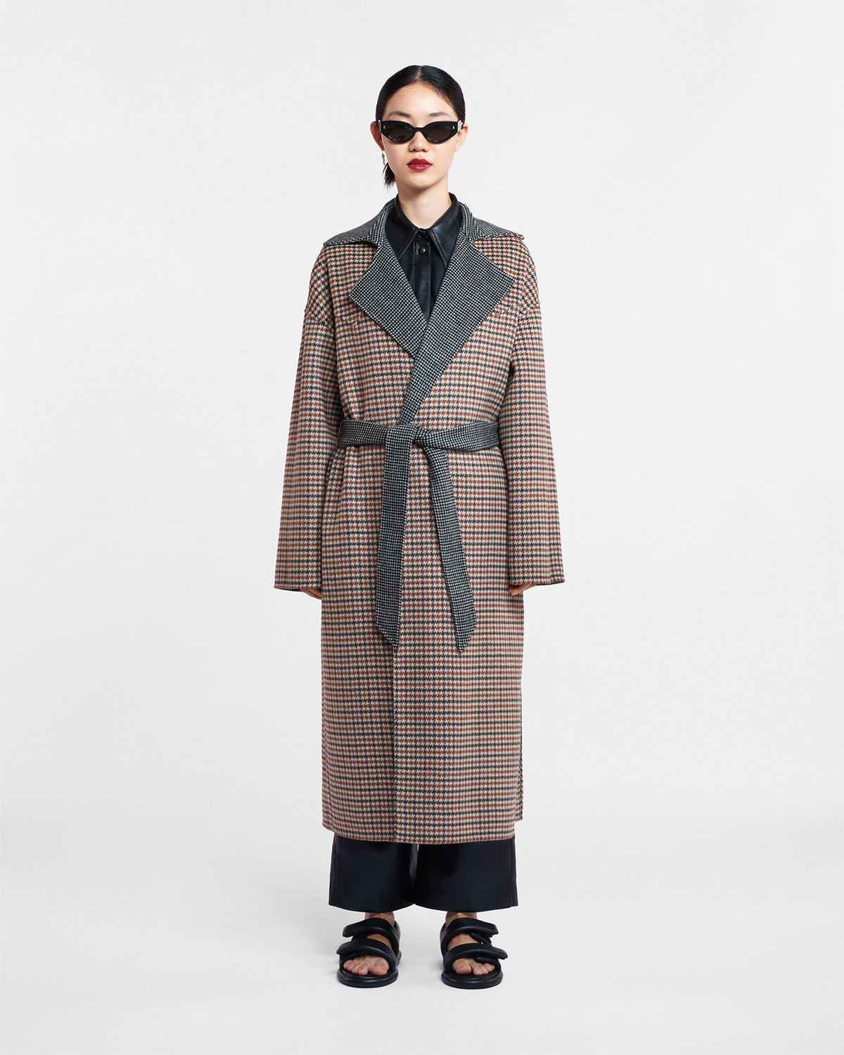 Alamo Reversible robe coat - Reversible Check | Nanushka