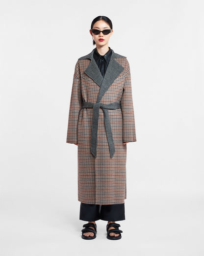 Alamo Reversible robe coat - Reversible Check | Nanushka
