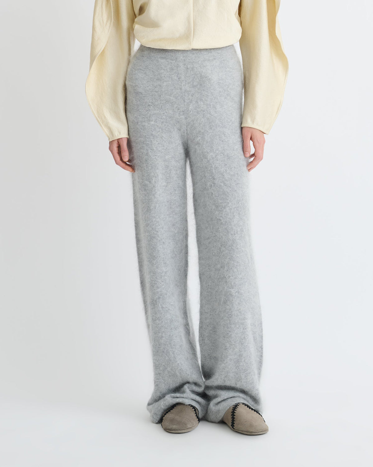 Ewerly Brushed cashmere pants - Grey | Nanushka