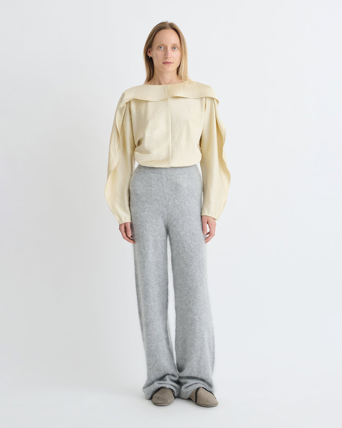 Ewerly Brushed cashmere pants - Grey | Nanushka