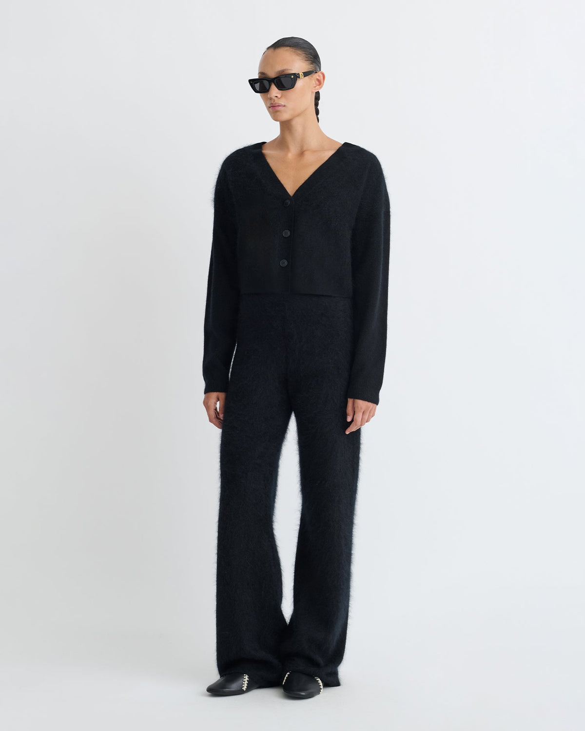 Ewerly Brushed cashmere pants - Black | Nanushka