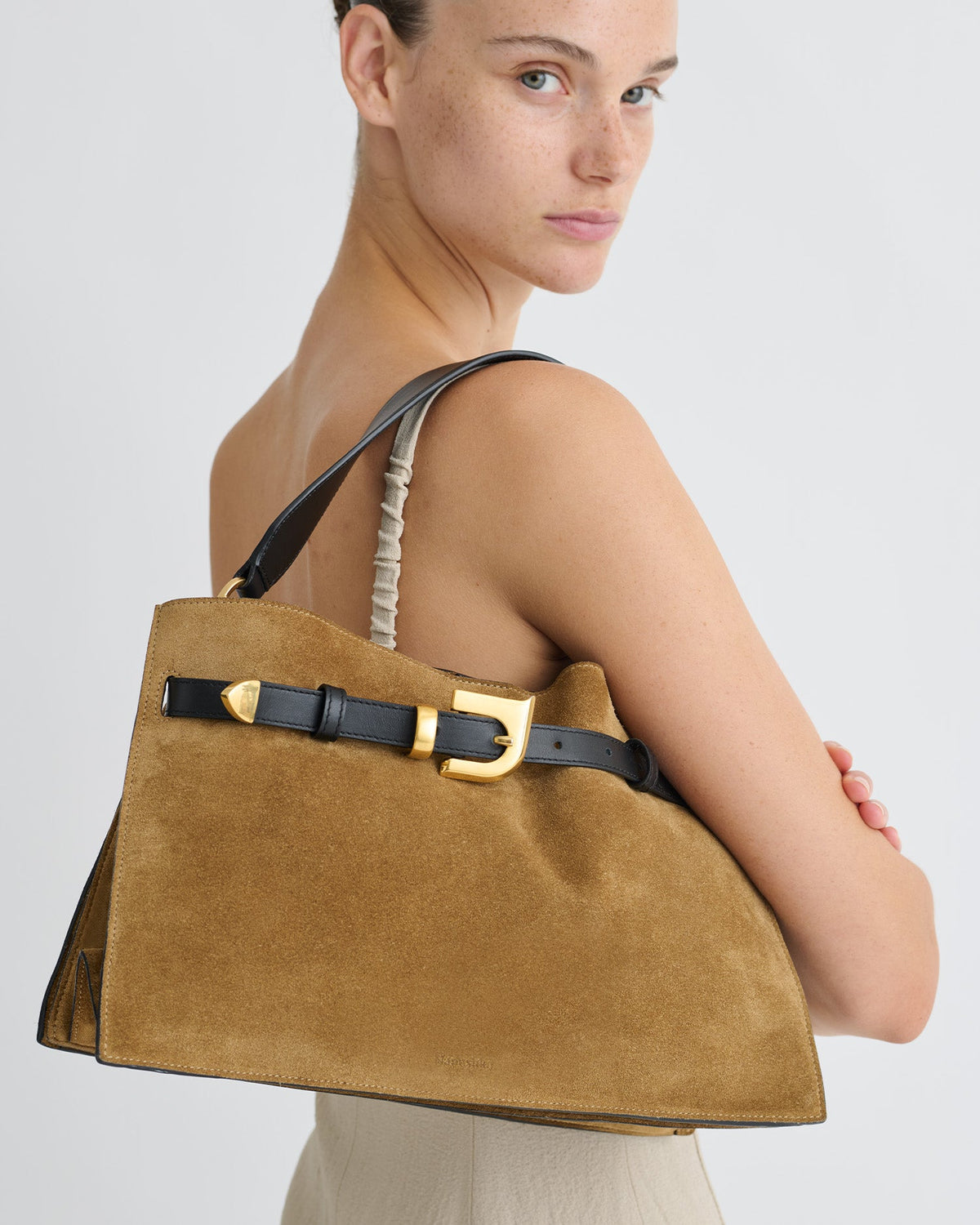 Harmonica Suede bag - Brown | Nanushka