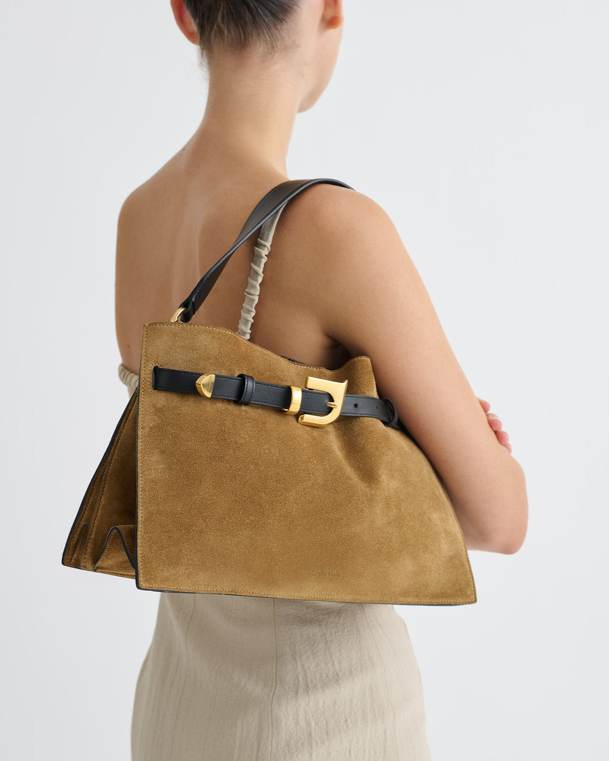 Harmonica Suede bag - Brown | Nanushka