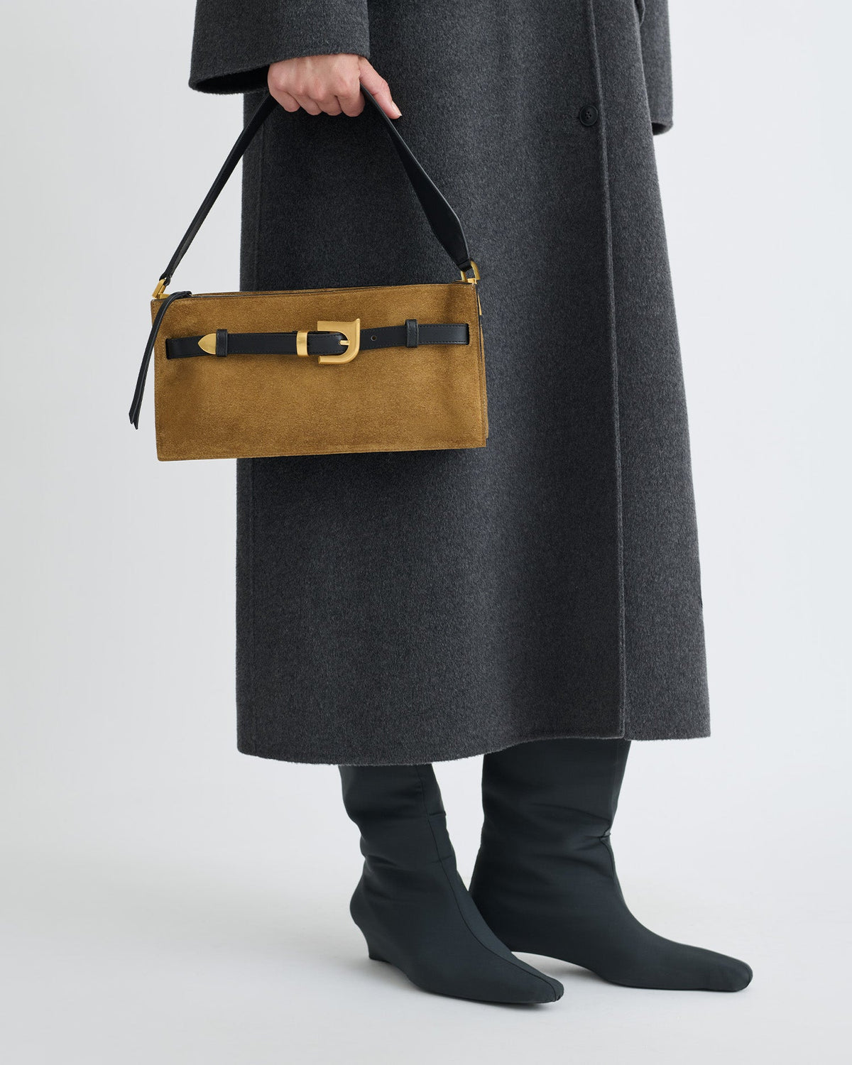 Harmonica Mini Suede bag - Brown | Nanushka