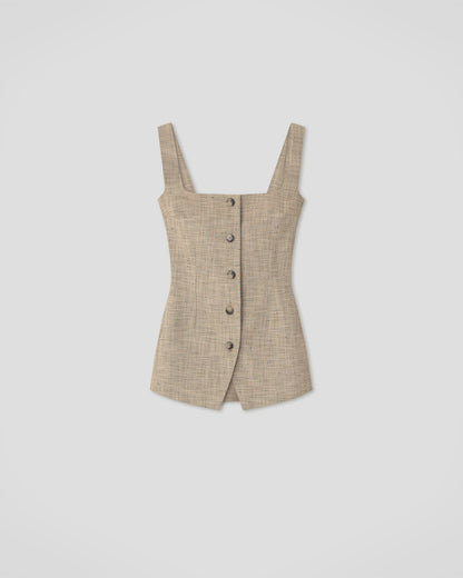 Akua Vest - Beige/Black | Nanushka