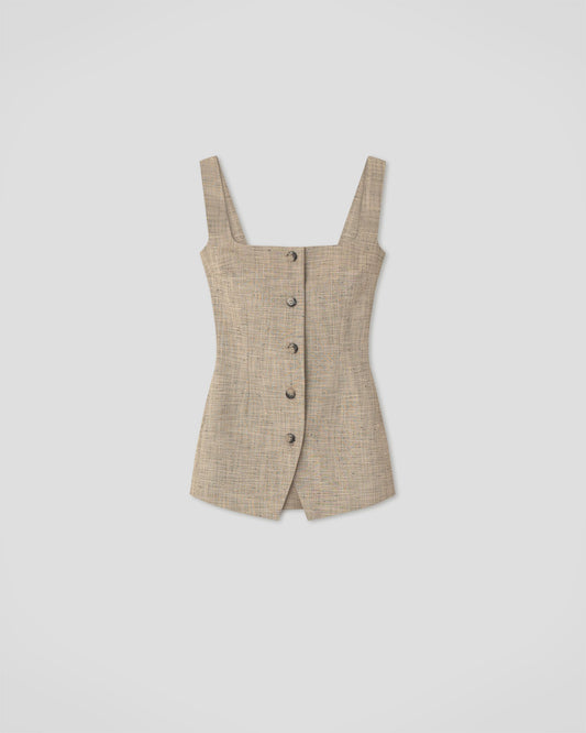 Akua Vest - Beige/Black | Nanushka
