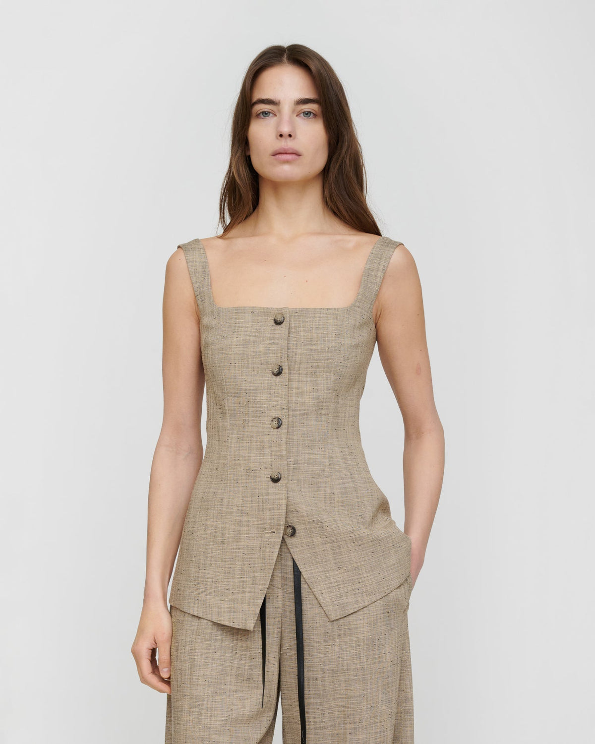Akua Vest - Beige/Black | Nanushka