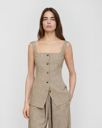 Akua Vest - Beige/Black | Nanushka